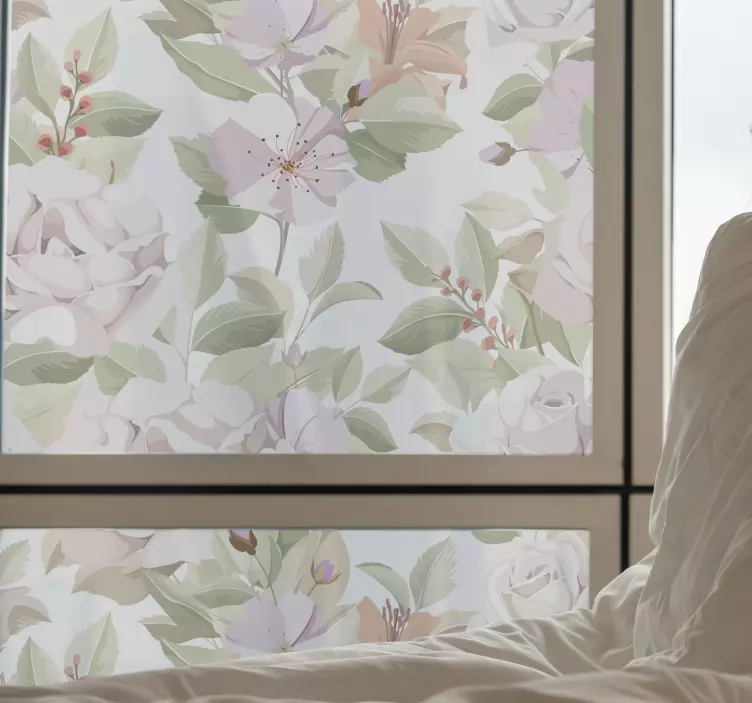 Delicaat bloemstuk raamsticker - TenStickers