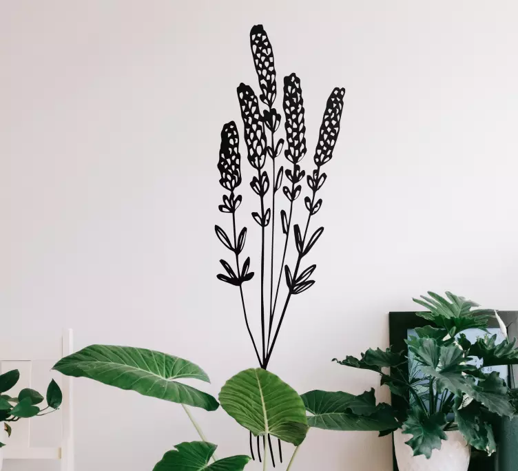 Deurstickers Illustratie gedroogde bloemen minimalistisch - TenStickers