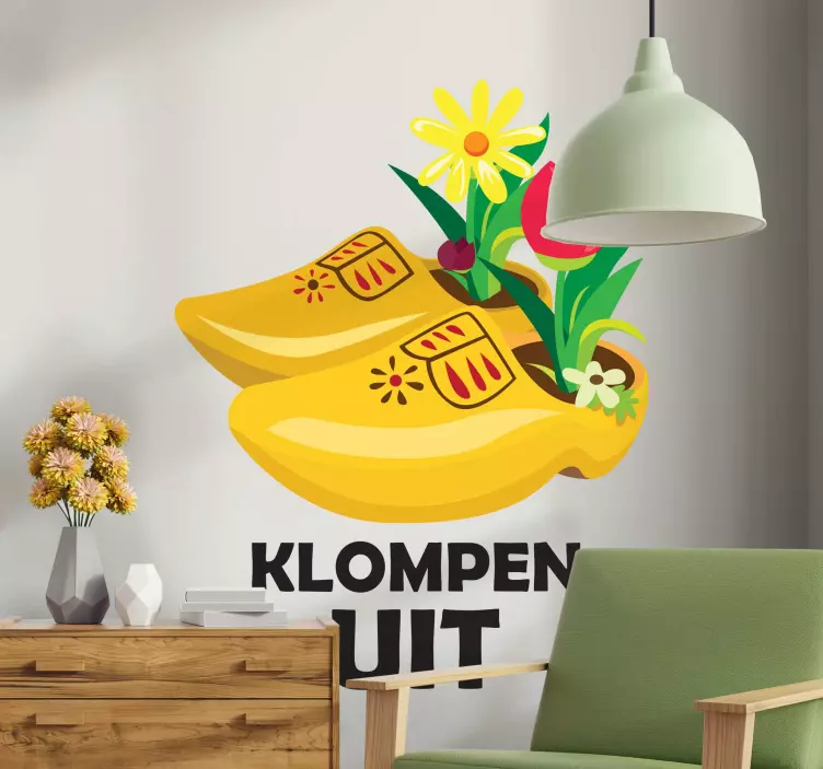 Deurstickers Klompen uitdoen - TenStickers