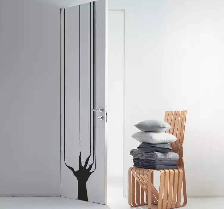 Deursticker griezelige hand - TenStickers