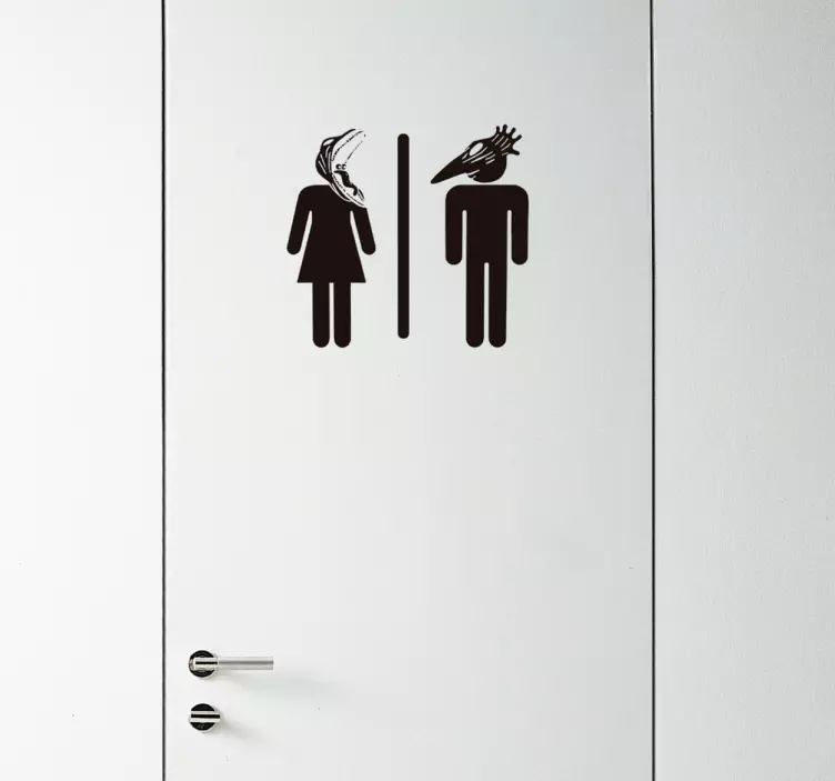 Toiletdeur sticker Bitelchus man en vrouw - TenStickers