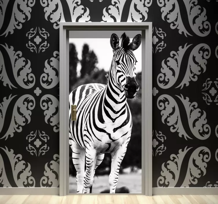 Deursticker zebra deurscene - TenStickers