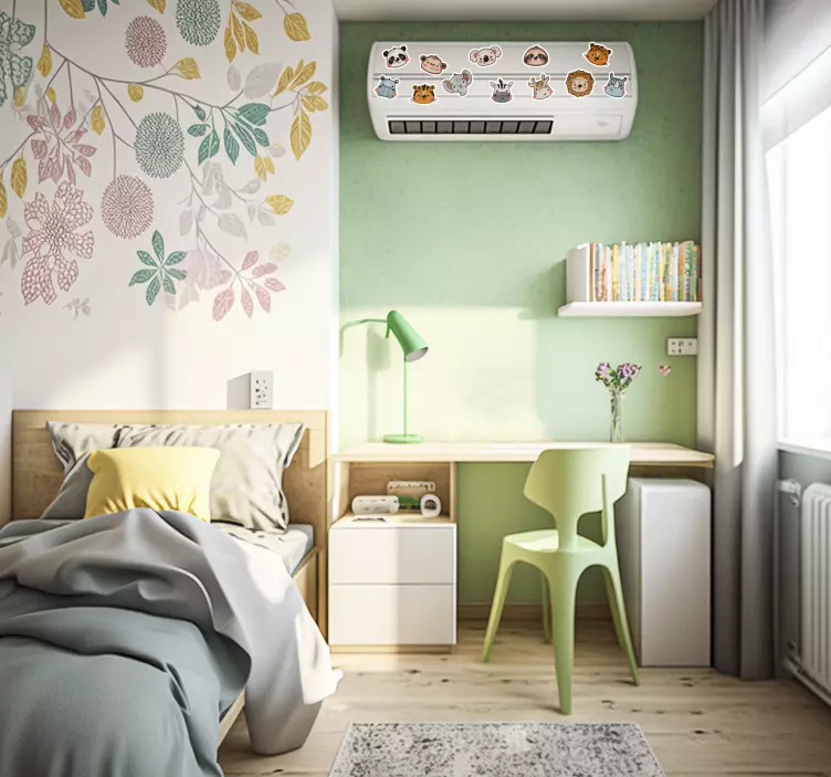 Dieren hoofden sticker voor air conditioning - TenStickers