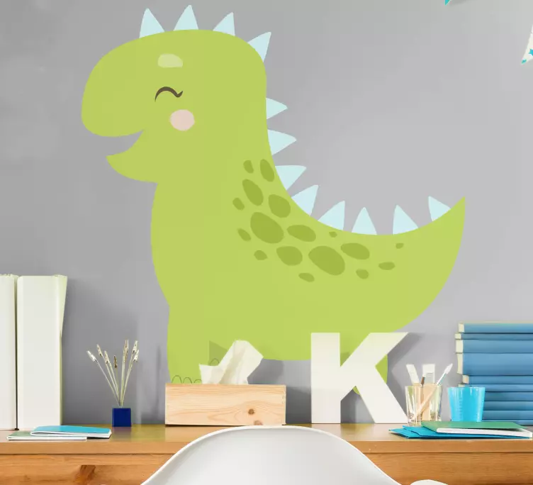 Muursticker dino Lachende kawaii - TenStickers