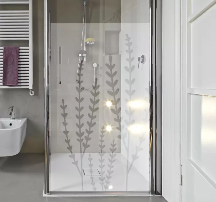 Doorzichtige bloemen douche zelfklevend sticker - TenStickers