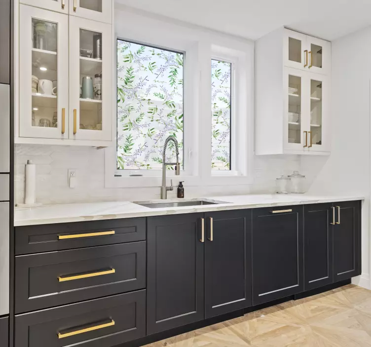 Doorschijnende raamsticker met lavendel print - TenStickers