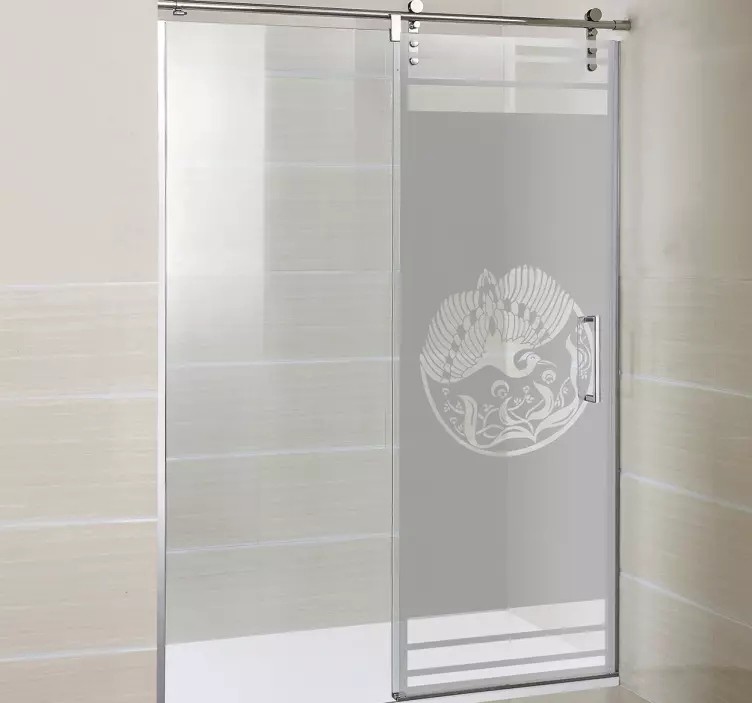 Douchedeur sticker phenix kunst - TenStickers