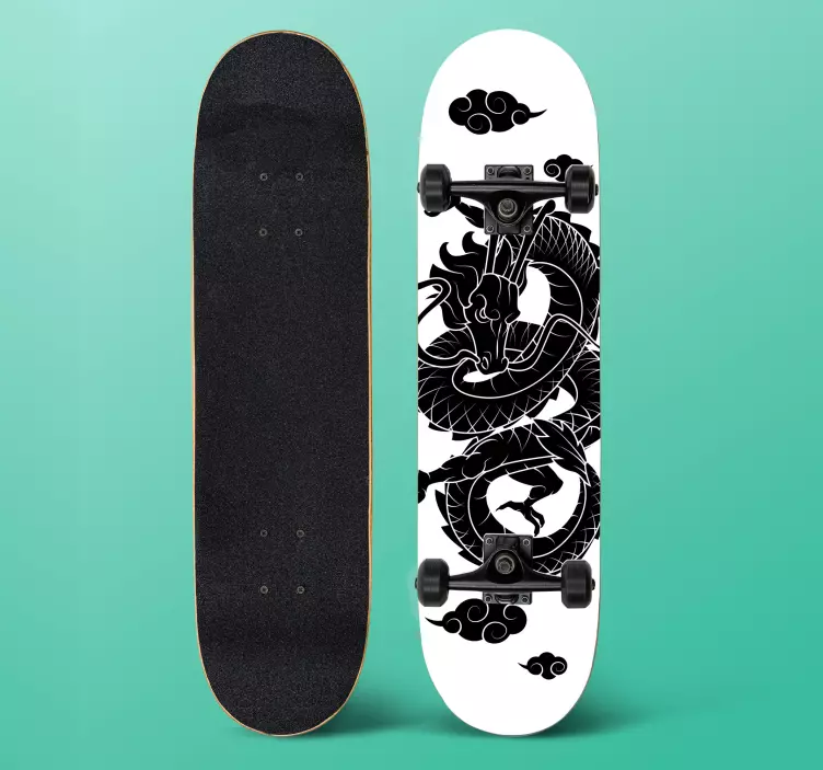 Draken skateboard graphic dino muursticker - TenStickers