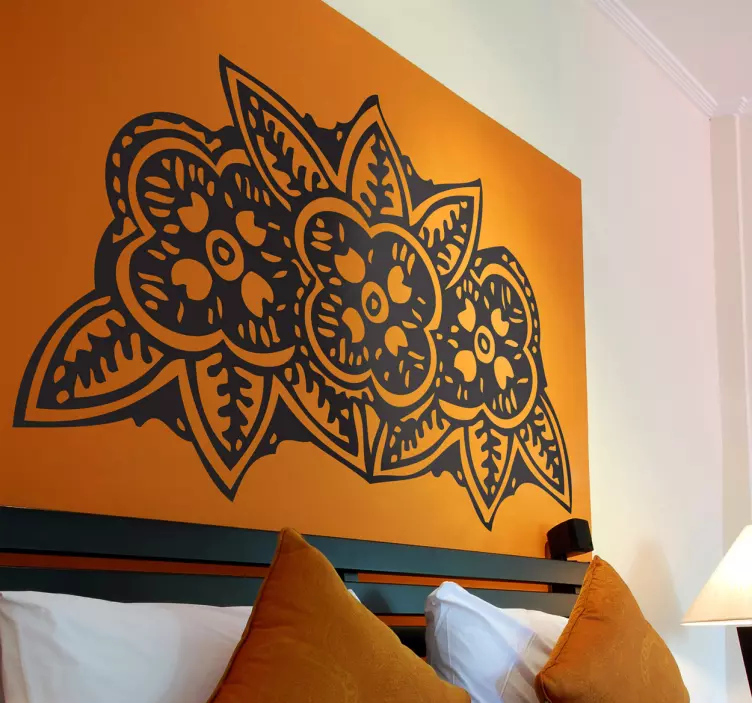 Drie Indische bloemen sticker - TenStickers