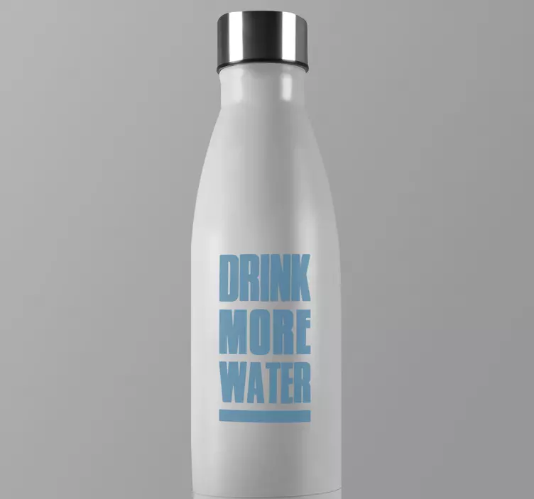 Drink meer water drinkfles sticker - TenStickers
