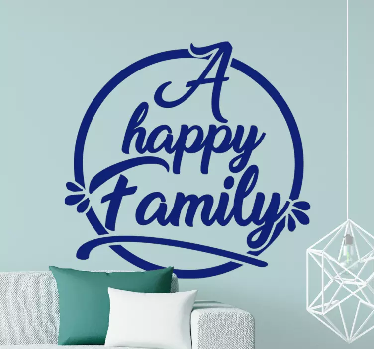 Een gelukkige familieverklaring quotes sticker - TenStickers