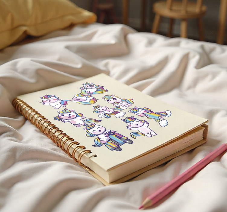 Eenhoorn ontwerpset muursticker kinderkamer - TenStickers