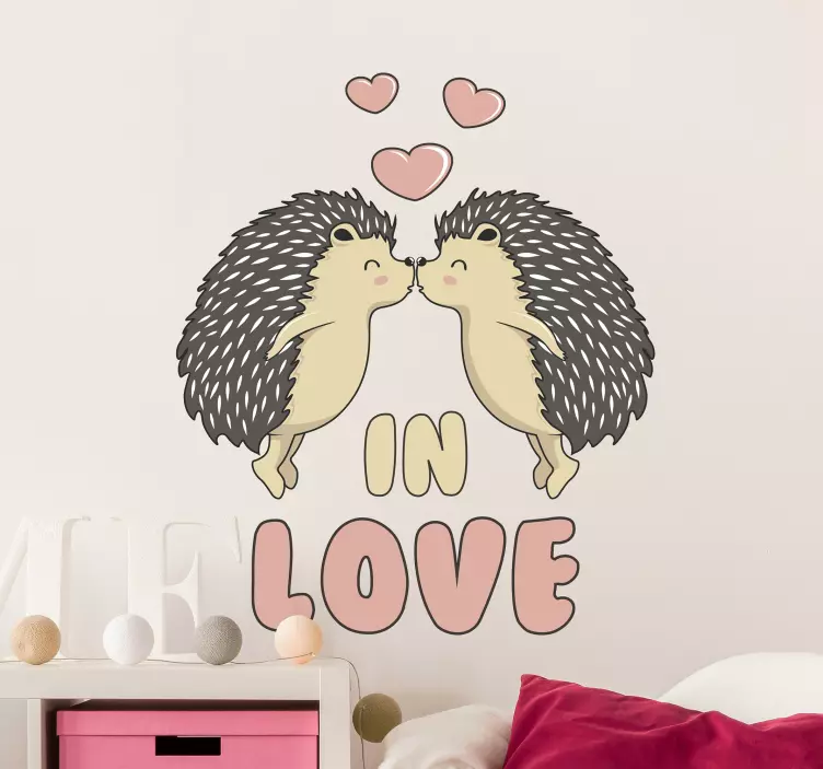 Egels kussen liefde huisdier sticker - TenStickers