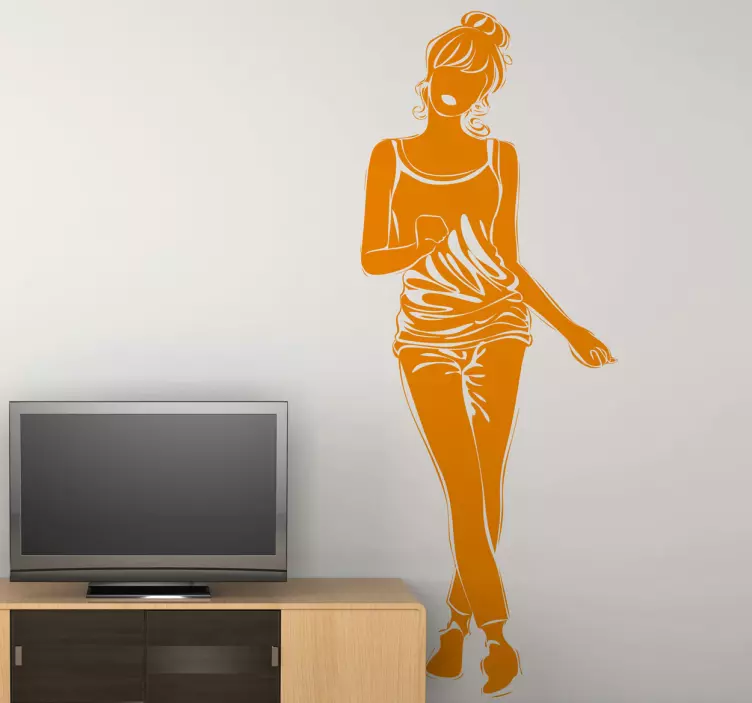 Elegant figuur silhouet etalage sticker - TenStickers