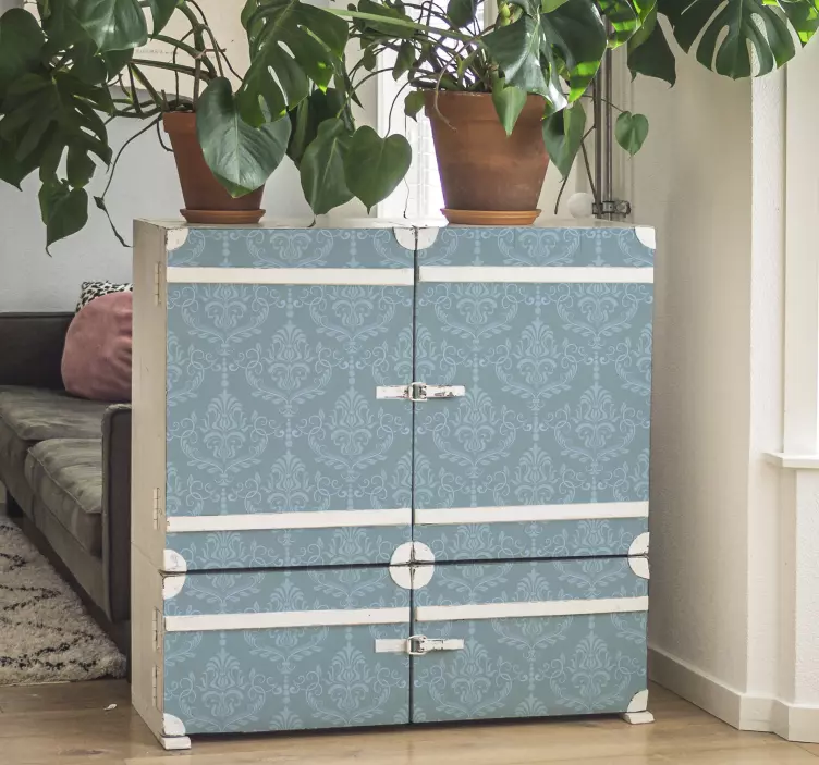 Blauwe elegante barok meubel sticker - TenStickers