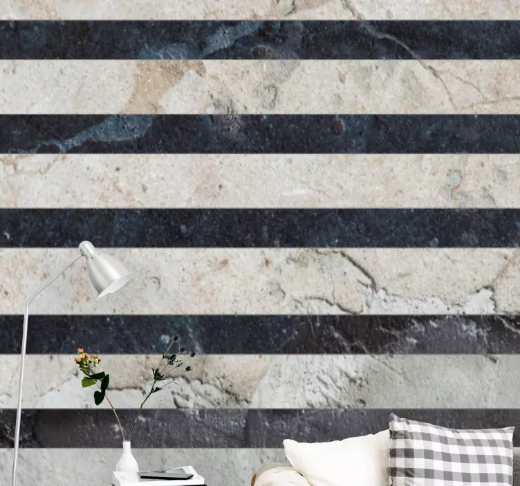 Elegant structuurpatroon slaapkamer muursticker - TenStickers