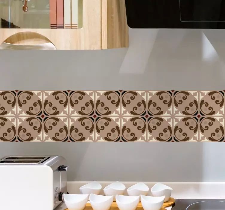 Elegant beige patroon tegelsticker - TenStickers