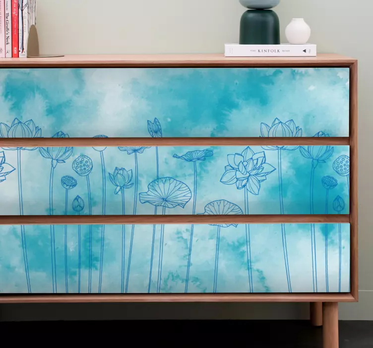 Elegante bloemeninspiratie meubel sticker - TenStickers