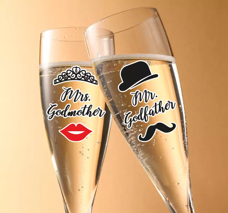 Elegante glazen etiketten sticker bruiloft - TenStickers