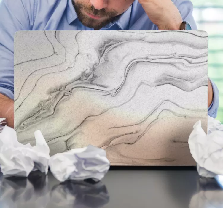 Elegante marmertextuur laptop sticker - TenStickers