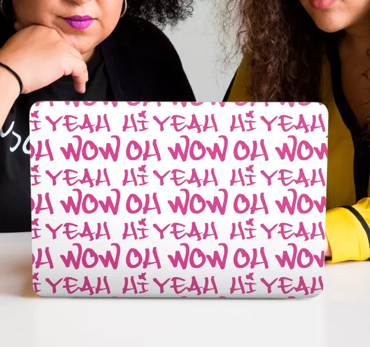 Energieke tekstuitdrukkingen laptop skin - TenStickers
