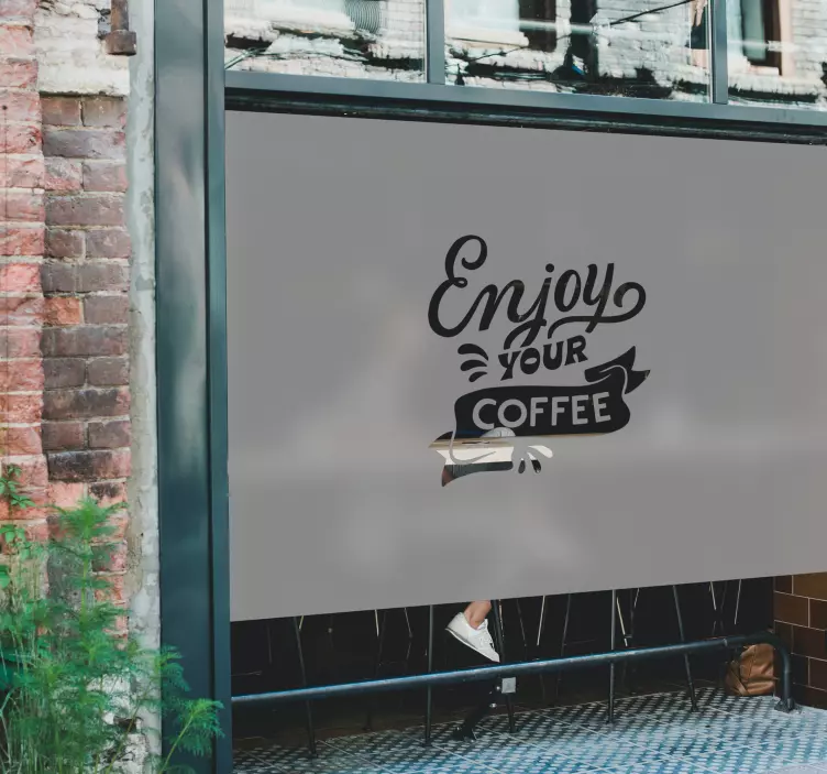 Doorschijnende etalage sticker met gepersonaliseerd logo - TenStickers