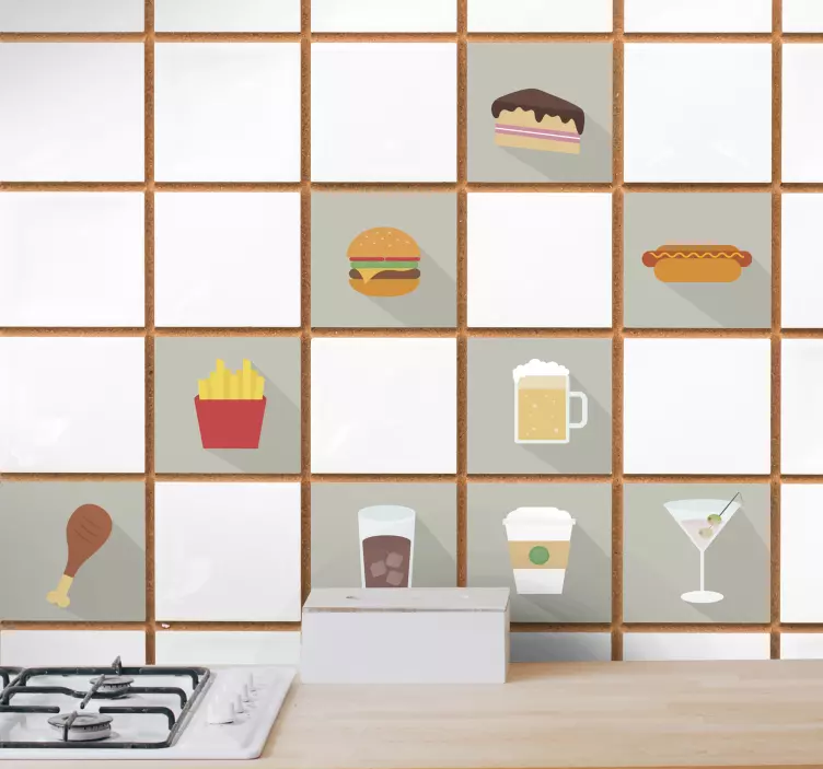 Eten fastfood keuken sticker - TenStickers