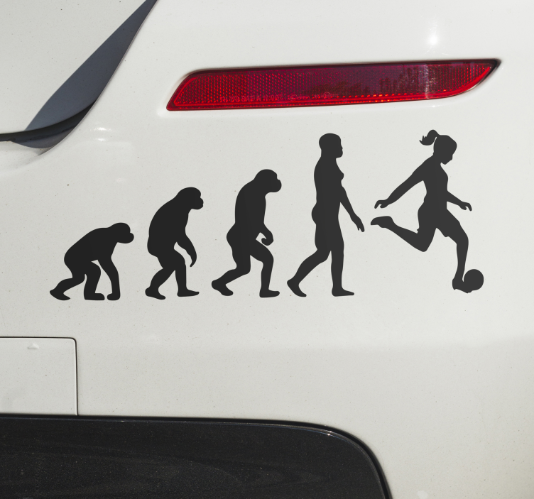 Evolutie vrouwensport voetbal muursticker - TenStickers