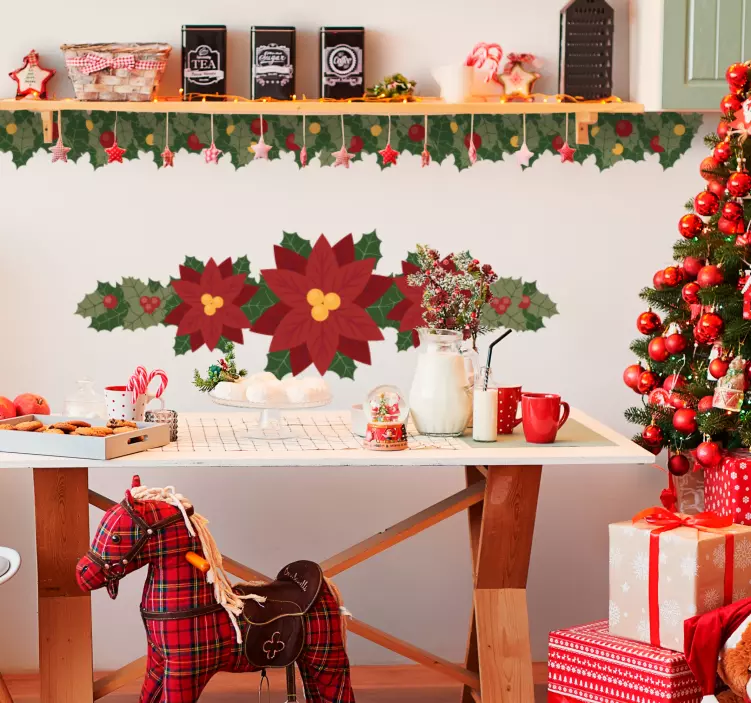 Feestelijk kerststermotief feestdagen sticker - TenStickers