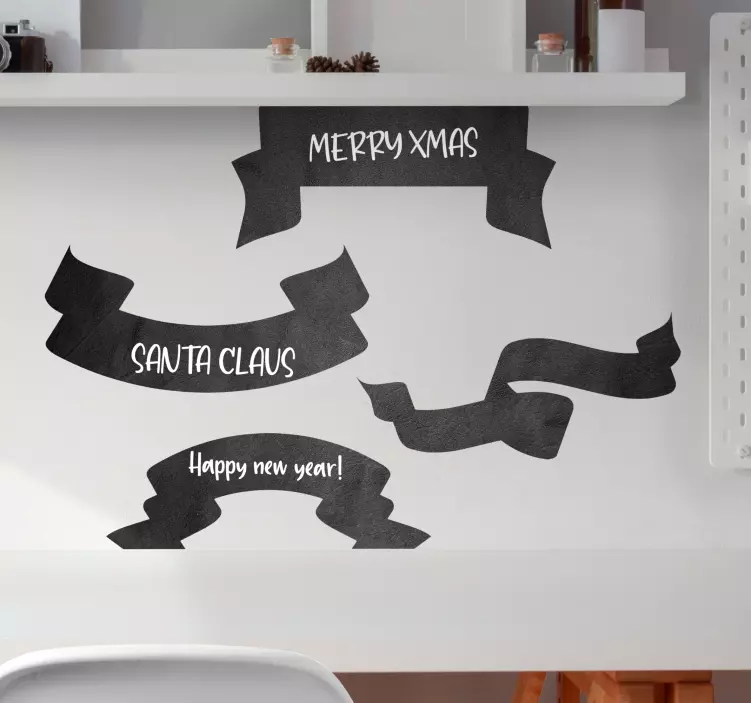 Feestelijke bannerset krijtbord sticker - TenStickers