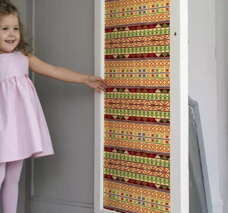 Feestelijke geometrische motieven deursticker - TenStickers