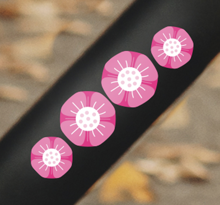 Fiets sticker blush botanische arrangement - TenStickers