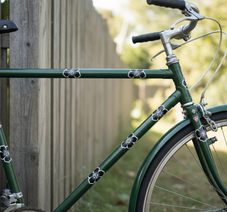 Fiets sticker hibiscus bloemen pakket - TenStickers