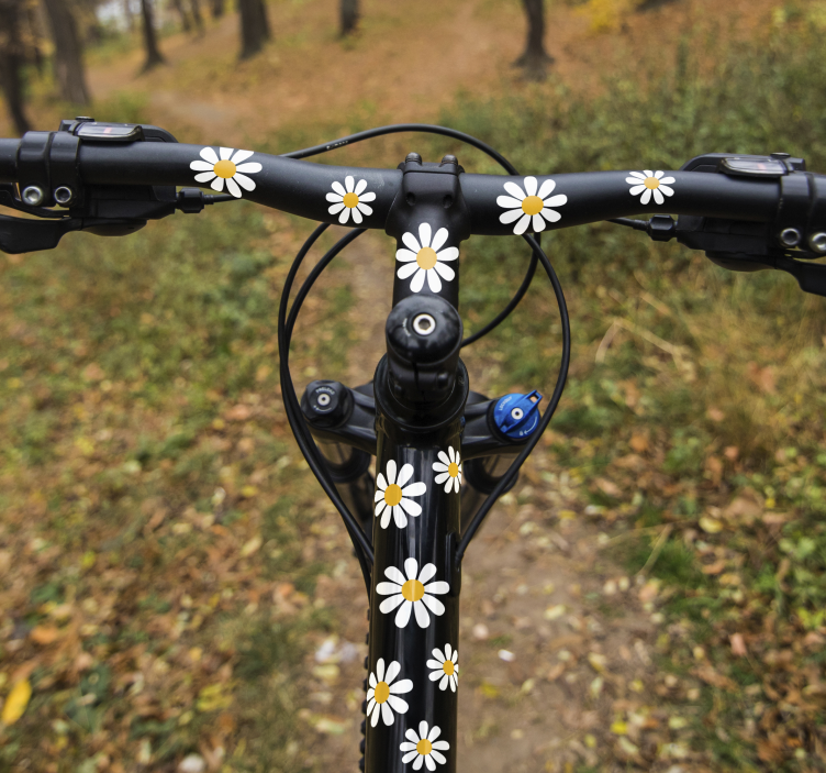 Fiets sticker madeliefjes bloemen - TenStickers