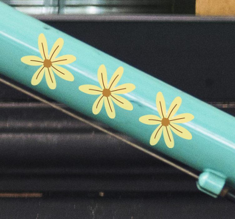 Fiets sticker puntige bloemen - TenStickers