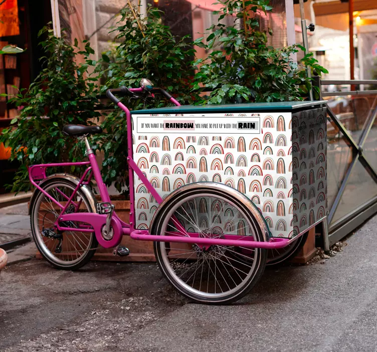 Bakfiets sticker rgenboog - TenStickers