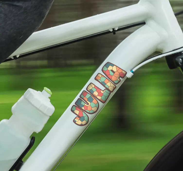 Fietsstickers Tekening gepersonaliseerde naam - TenStickers