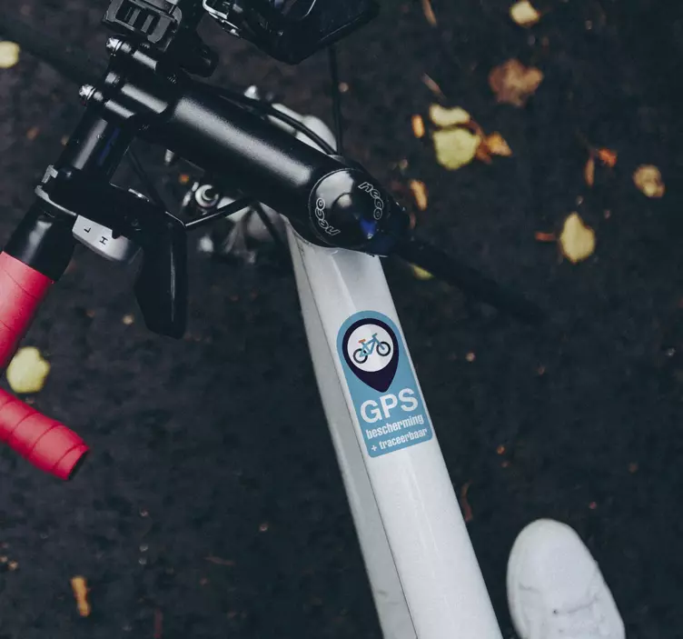 Fiets sticker met GPS blauw - TenStickers