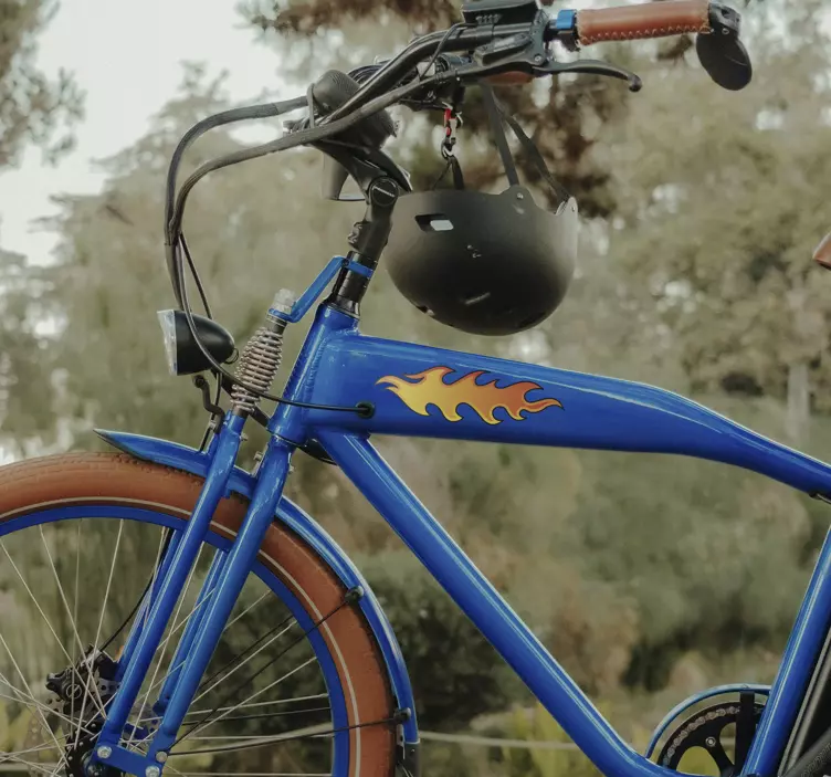 Fiets sticker met vlammen set - TenStickers