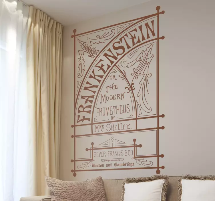 Frankenstein boek sticker - TenStickers