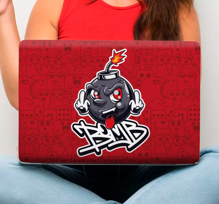 Geanimeerde explosieve laptop sticker - TenStickers