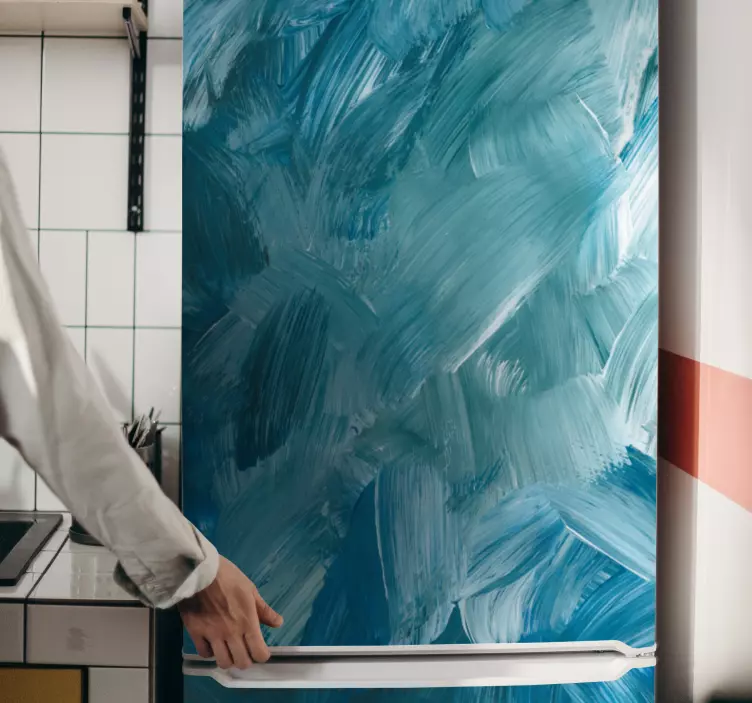 Geborsteld kleurenpatroon koelkast sticker - TenStickers