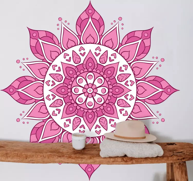 Gedetailleerde botanische mandala sticker bloemenpatroon - TenStickers