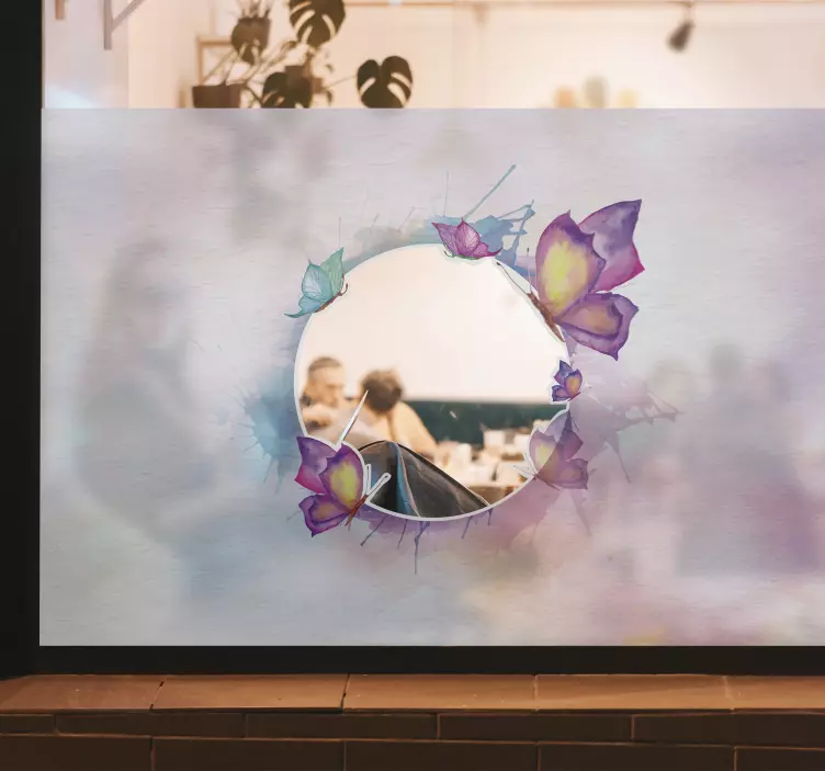 Gekleurde vlinder zelfklevende raamsticker - TenStickers