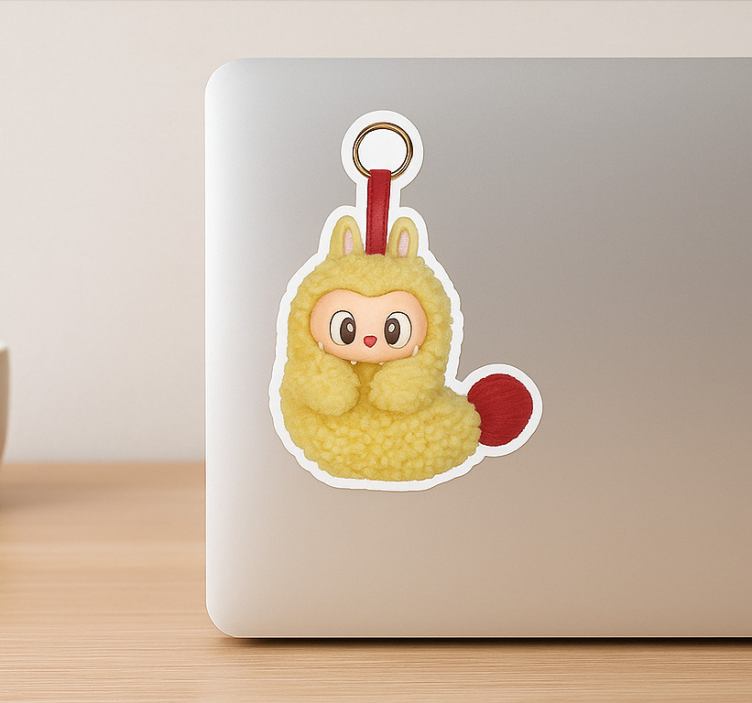 Gele monsterpop laptop sticker - TenStickers