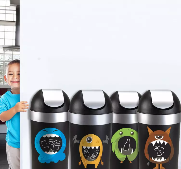 Gemengde prullenbakzelfklevende stickers - TenStickers