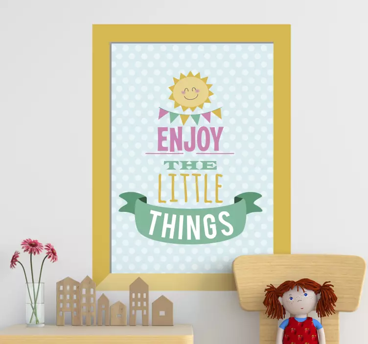 Geniet van de kleine dingen quotes sticker - TenStickers