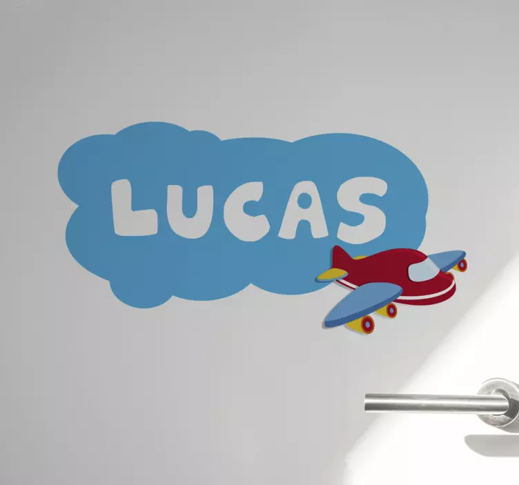 Vliegtuig en wolk illustratie sticker - TenStickers