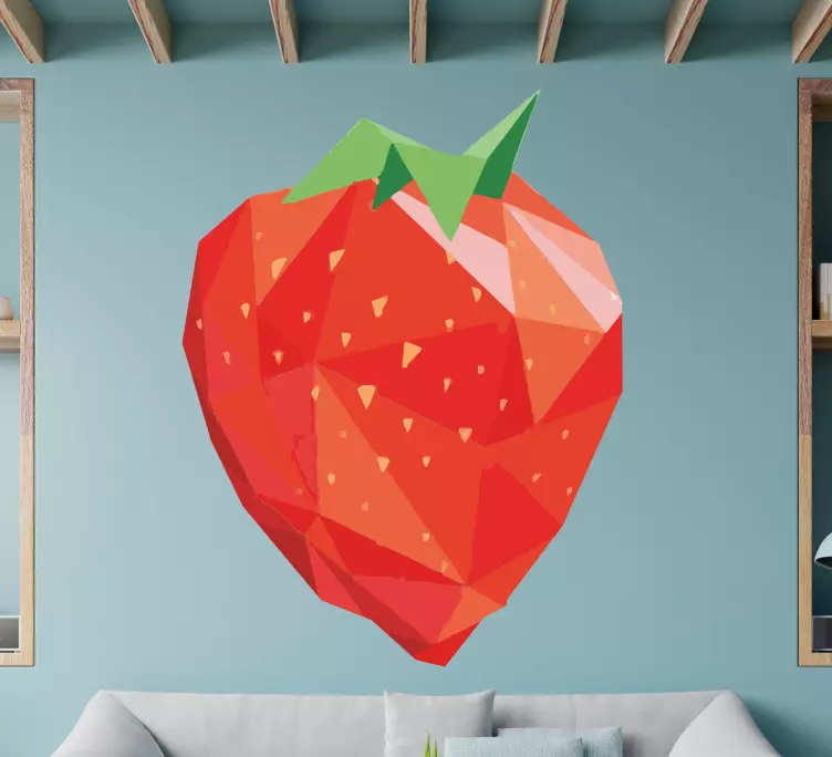 Geometrisch aardbeiontwerp fruit sticker - TenStickers