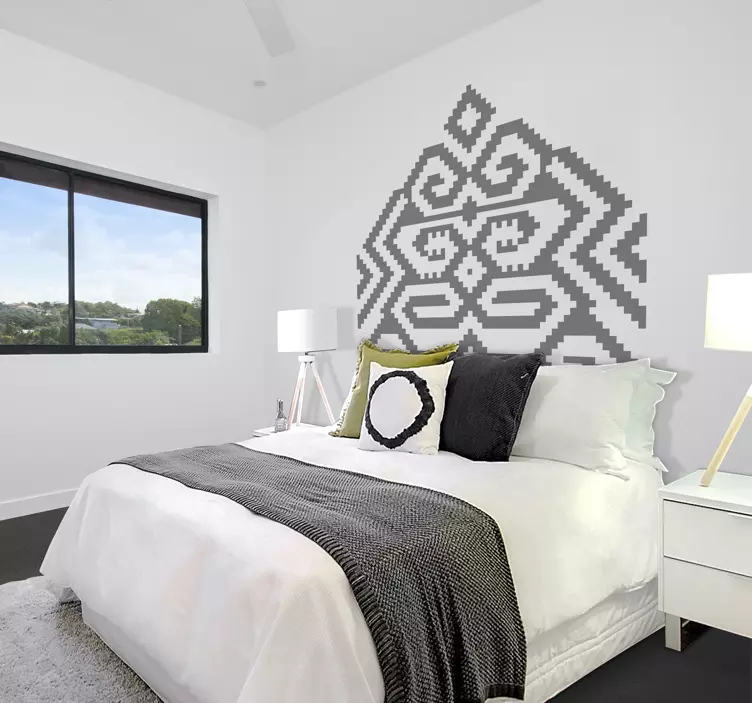 Geometrisch patroonmotief sticker bed hoofdeinde - TenStickers